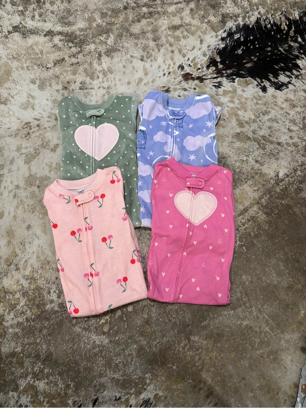Baby Girl Sleeper Set- Pink, Green, Purple, Blue